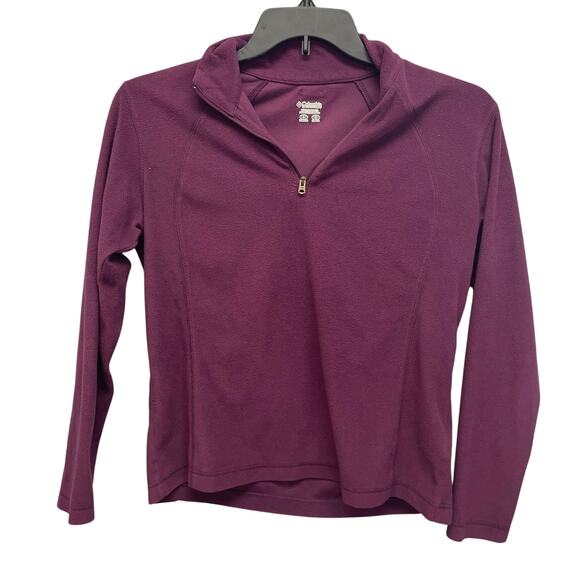 Columbia Womens Large 100% Polyester Long Sleeve 1/4 Zip Purple Fleece Pullover - Picture 1 of 5